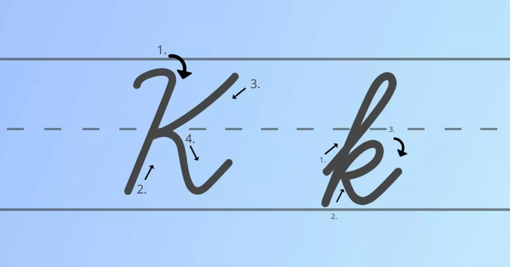 how to write k in cursive writing

